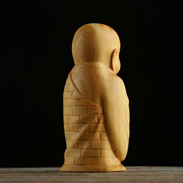 Statue Bouddha<br> Moine Bouddhiste debout Bois - [variant_title]