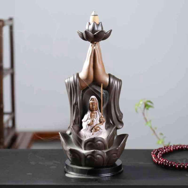 Porte Encens Bouddha<br> Fleur de Lotus - Guanyin