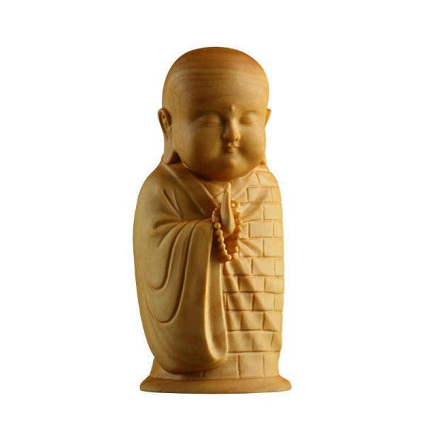 Statue Bouddha<br> Moine Bouddhiste debout Bois - [variant_title]