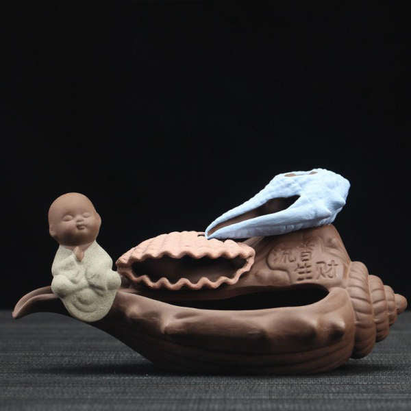 Porte Encens Bouddha<br> méditation coquillage - Moine Bouddhiste