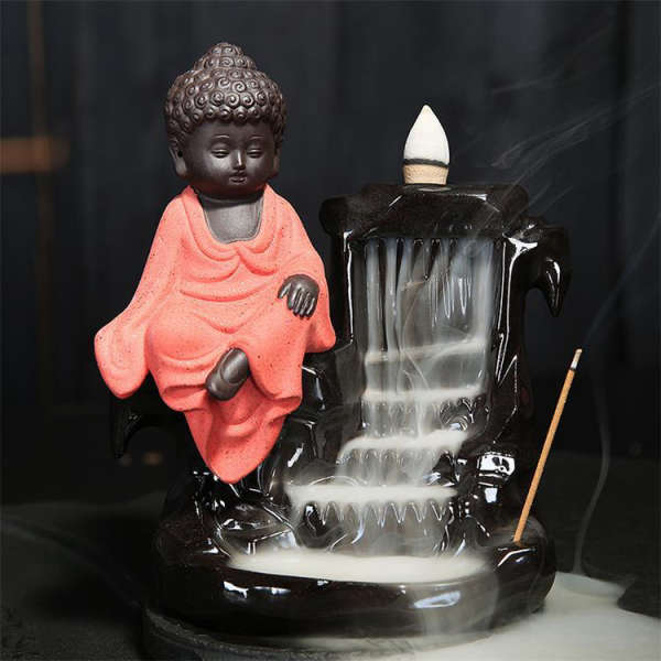 Porte Encens Bouddha<br> Amitabha cascade - Rouge