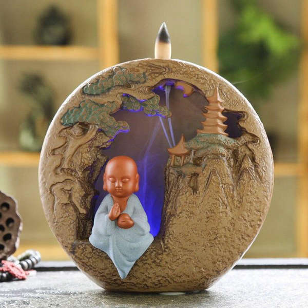 Porte Encens Bouddha Temple Bouddhiste LED | Univers Bouddha