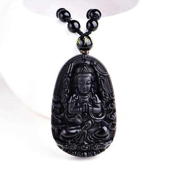 Pendentif Bouddha<br> Obsidienne noire - 7