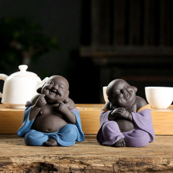 Statue Bouddha rieur<br> Violet ou Bleu - [variant_title]