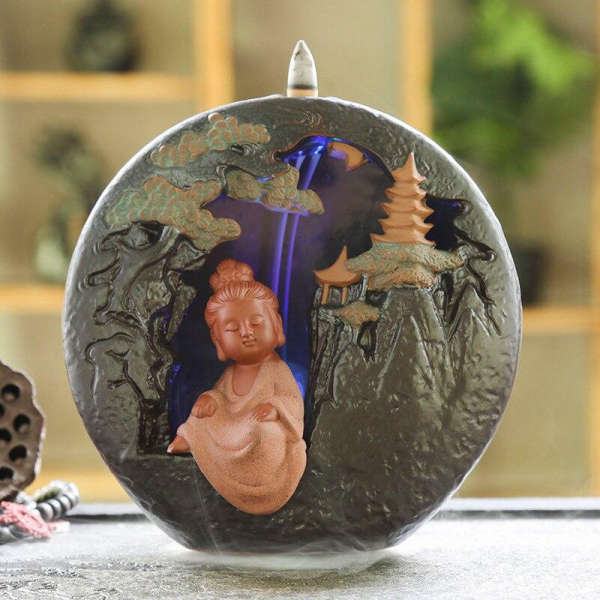 Porte Encens Bouddha<br> Temple Bouddhiste LED - 2