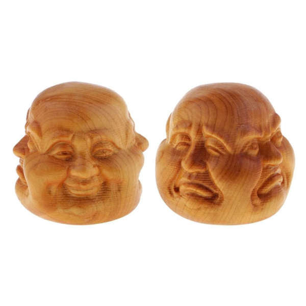 Statue Bouddha<br> Quatre visages en bois - [variant_title]