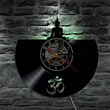 Buddha clock on vinyl