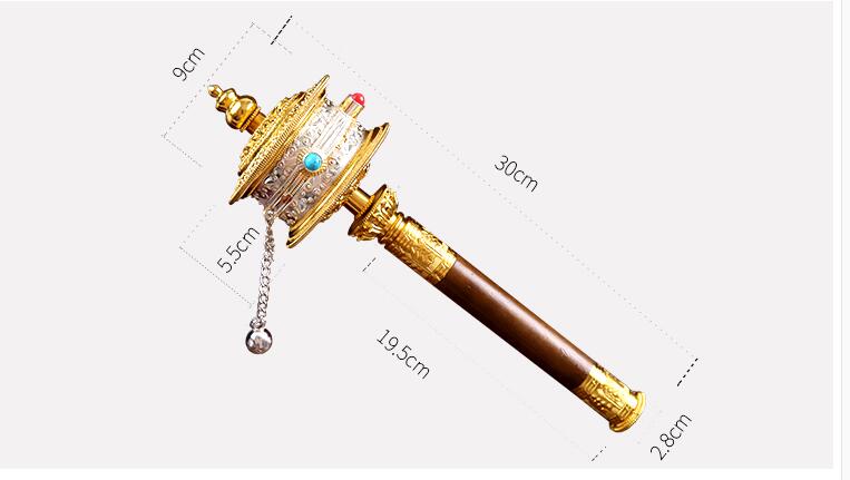 Moulin à prière<br> Bouddhiste manche bois