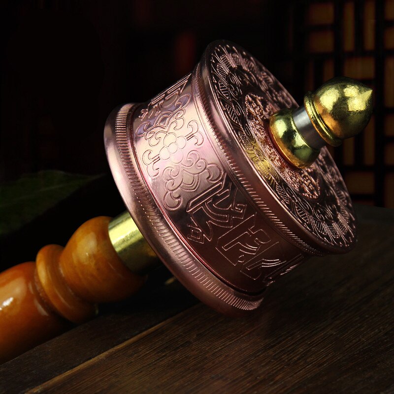 Moulin à prière<br> six syllabes alliage cuivre