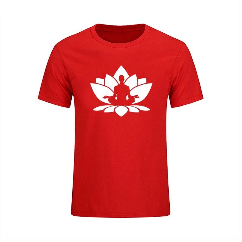 T-shirt Bouddha<br> Fleur de Lotus méditation - Blanc / S