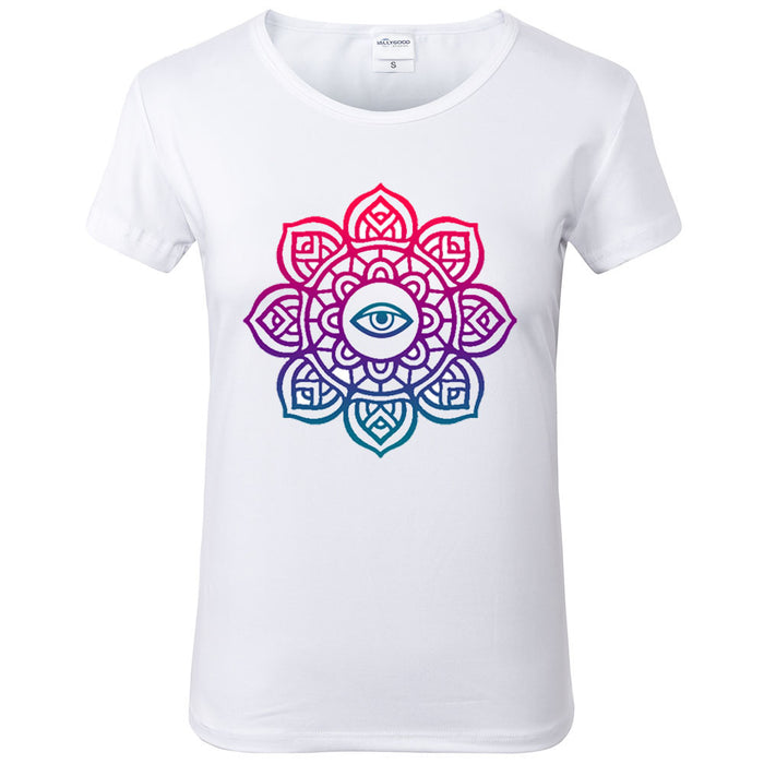 T-shirt Bouddha<br> Mandala Rose femme - S / Rose