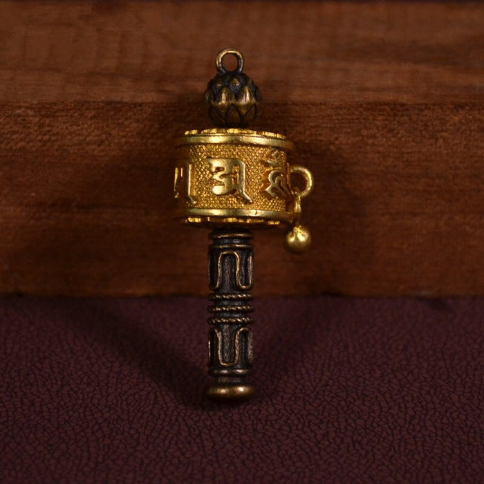 Moulin à prière<br> Bouddhiste pendentif 6 syllabes