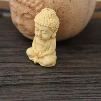 1pc Carving Boxwood Wood Buddhism Sakyamuni Figurine Buddha Statue Pendant Home DecorationYLM9911 - [variant_title]