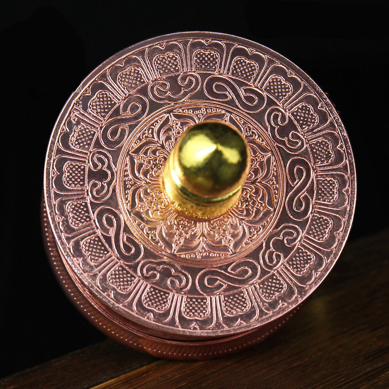 Moulin à prière<br> six syllabes alliage cuivre