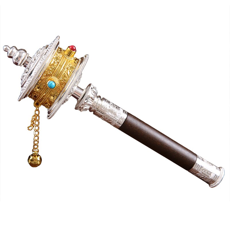 Moulin à prière<br> Bouddhiste manche bois