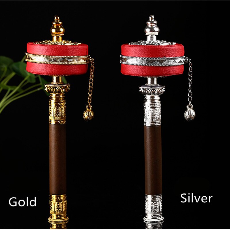 Moulin à prière<br> Bouddhiste six syllabes cuir