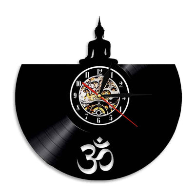 Buddha clock on vinyl