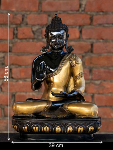 Statue Bouddha Vitarka Mudra taille en laiton