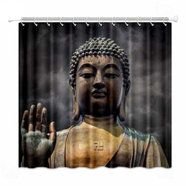 Buddha Shower Curtain with Cross