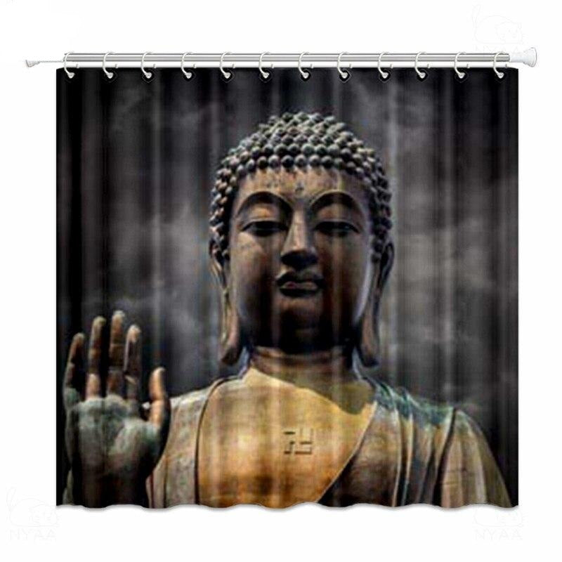 Rideau de Douche Bouddha <br> croix