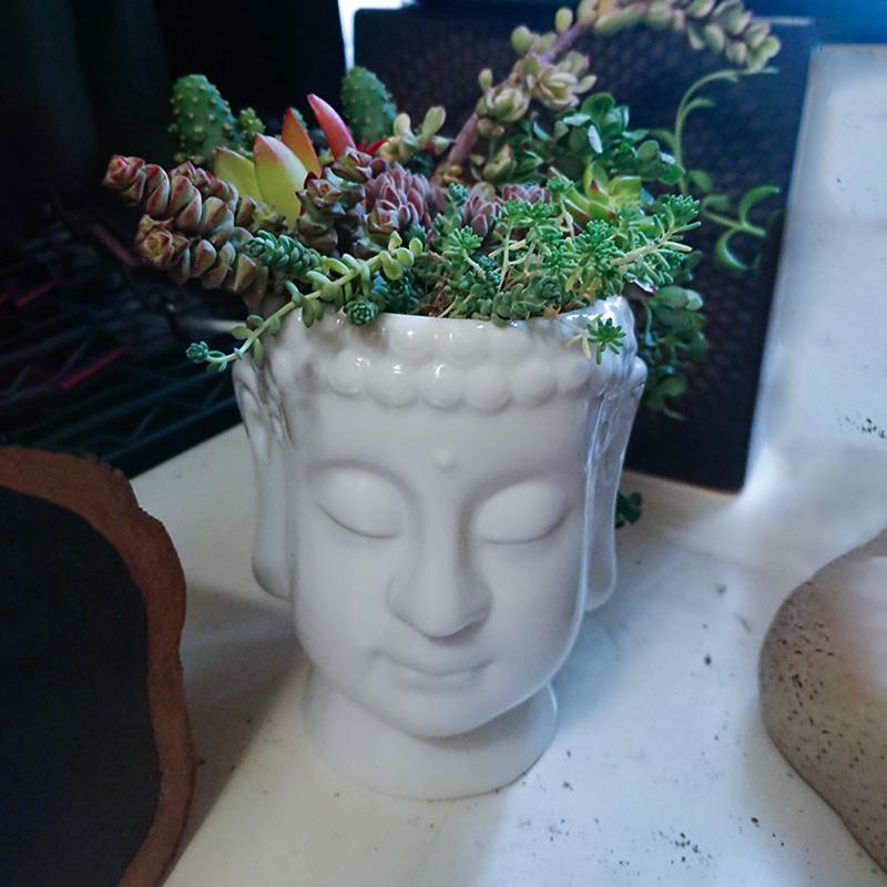 Pot de fleur Bouddha Blanc