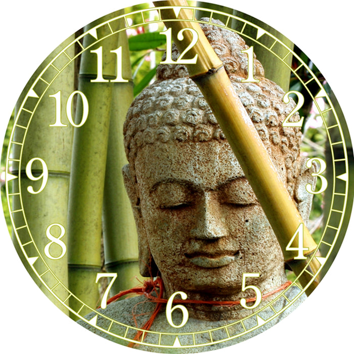 Bamboo Buddha Clock