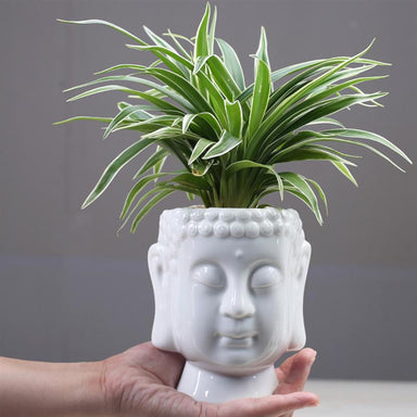 Ceramic Flower Pot Buddha Vase Desktop Adornment Creative Ceramics Buddha Vase Ornament Seedsplants Plant Pot Without Plant