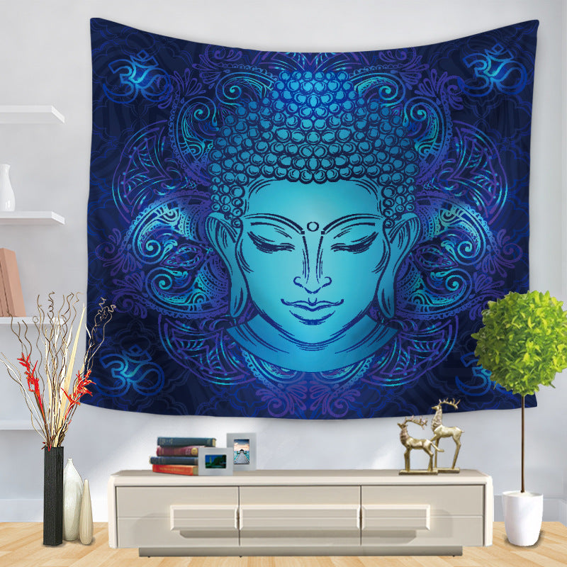 Buddha hanging in blue yoga