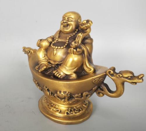 Statue Bouddha <br> Théière dorée