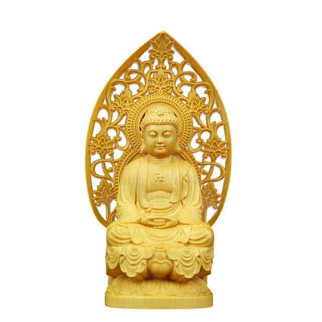 Statue Bouddha <br> trône or