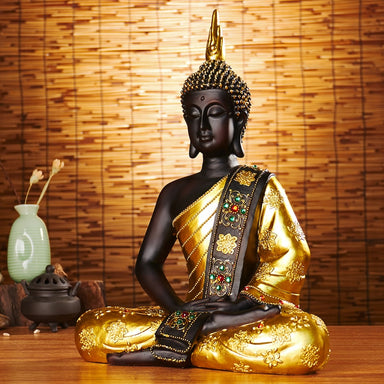 Statue Bouddha de la Méditation or - Porte Clés porte bonheur