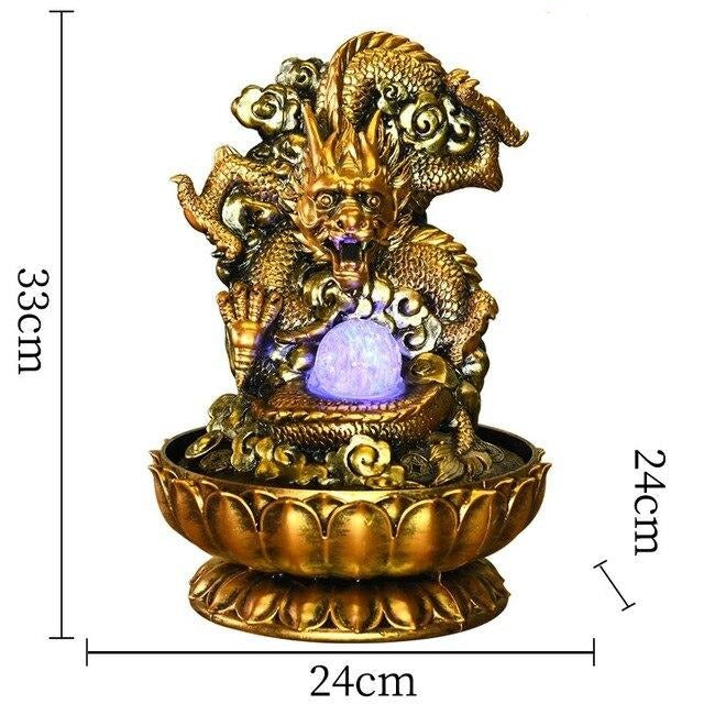 Fontaine Bouddha <br> doré