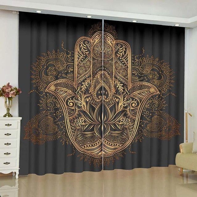 Rideau Bouddha <br> main fatma