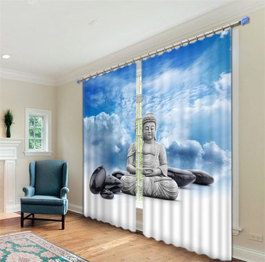 Buddha curtain and sea statue