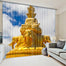 Buddha curtain and gold throne