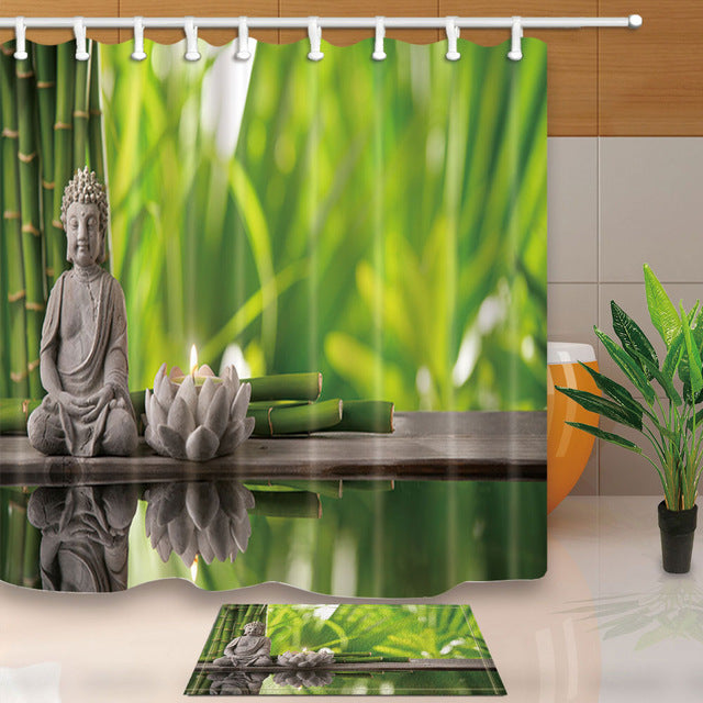 Bamboo Buddha Shower Curtain