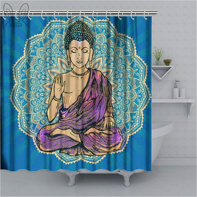 Buddha Shower Curtain with pattern