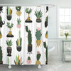 Buddha Shower Curtain with flowerpot