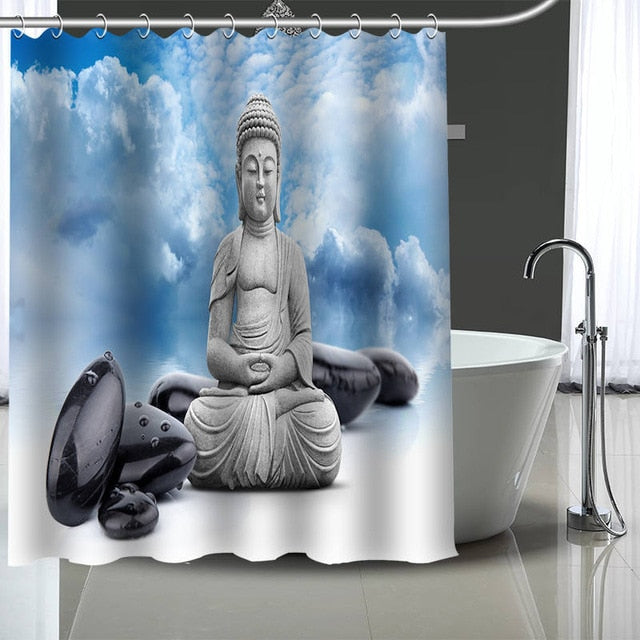 Buddha Shower Curtain in sand