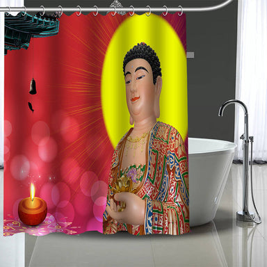Buddha Shower Curtain with Candle