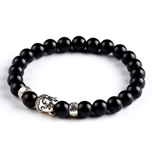 Bracelet Bouddha <br> perles naturelles noires - [variant_title]