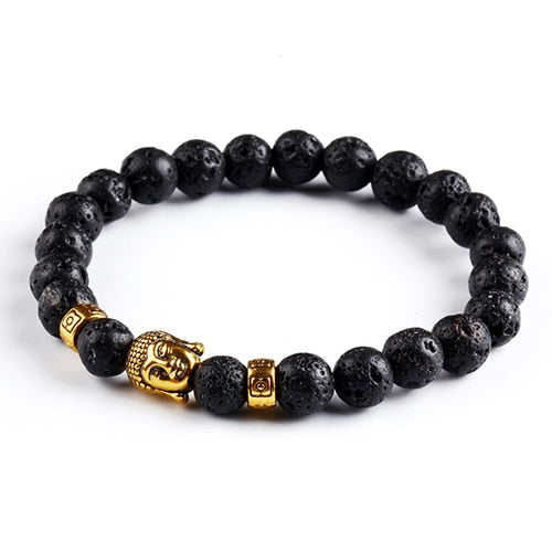 Bracelet Bouddha <br> perles noires - [variant_title]