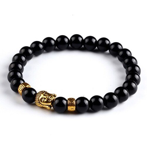 Bracelet Bouddha <br> perles noires naturelle - [variant_title]