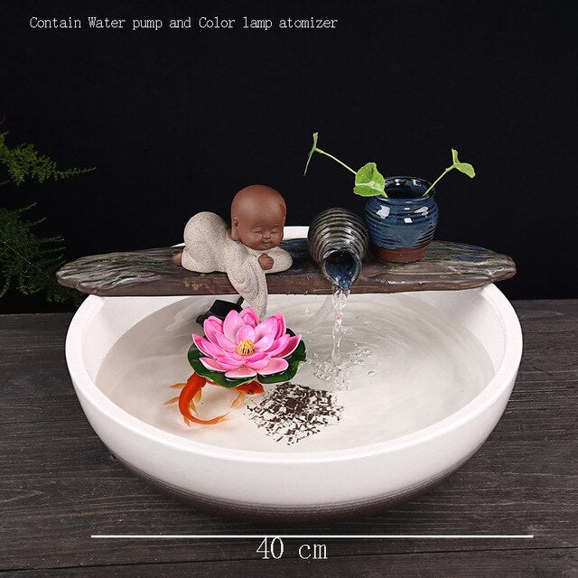 Fontaine Bouddha <br> Assis