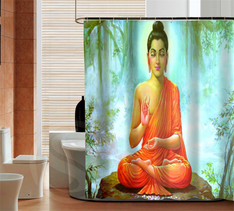 Monk Buddha Shower Curtain