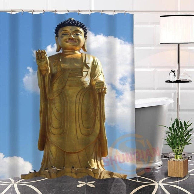 Buddha Shower Curtain by mani