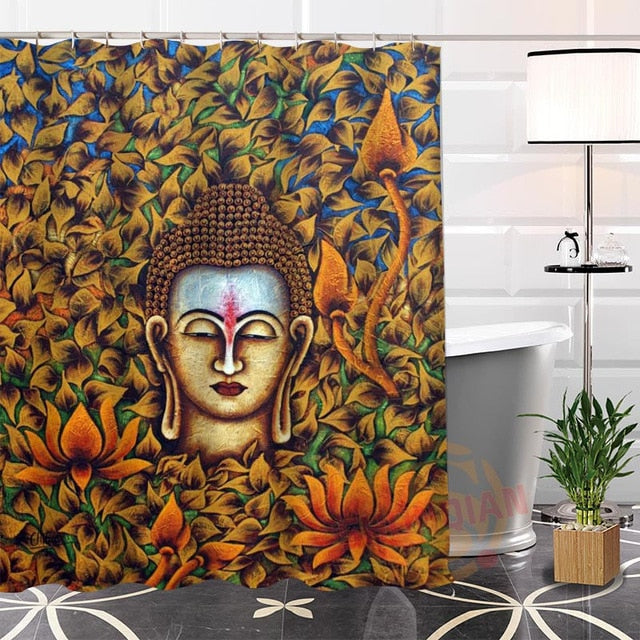 Buddha Foliage Shower Curtain