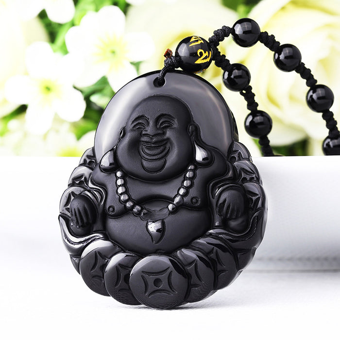 Buddha Pendant <br> Obsidian Wealth
