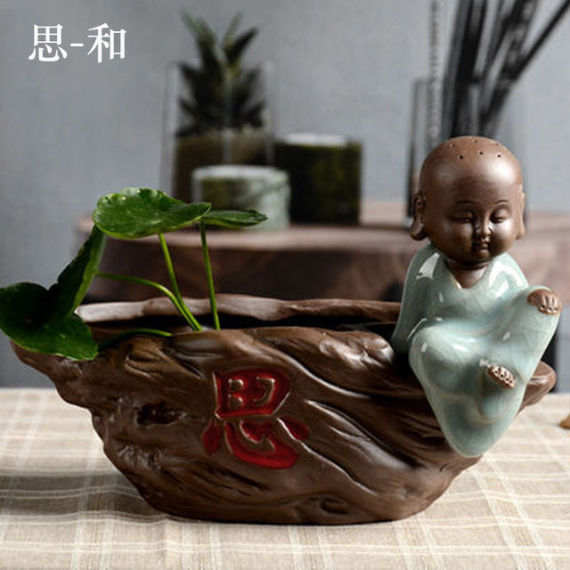 Pot de fleur Bouddha <br> Zen