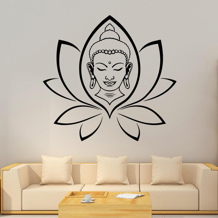 Sticker Bouddha fleurs